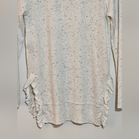 Anthropologie Postmark Blue & White Gia Sweater Womens XS Lightweight Ruffled - Picture 6 of 13